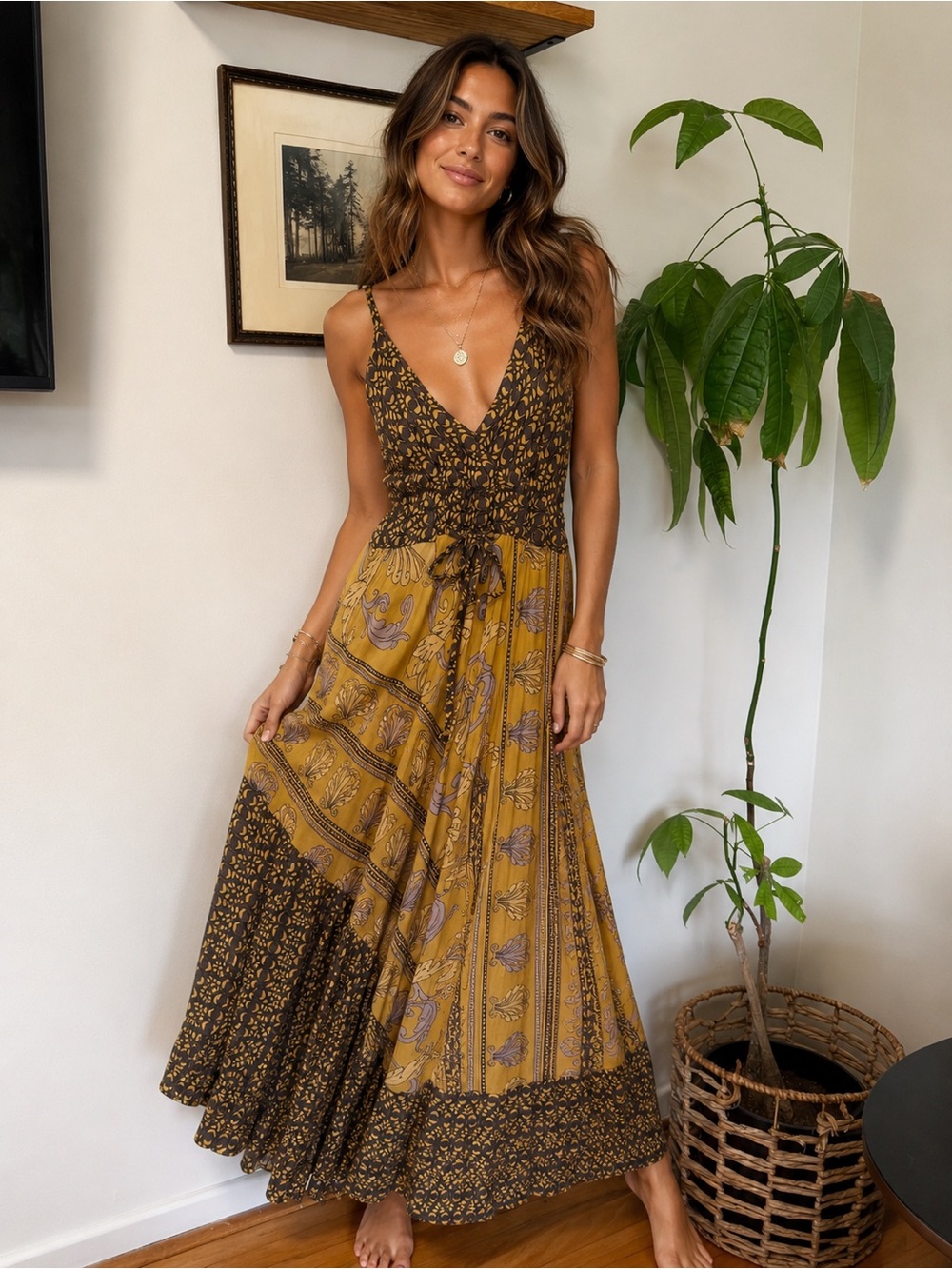 SOLD SUD EXPRESS boho maxi dress Small